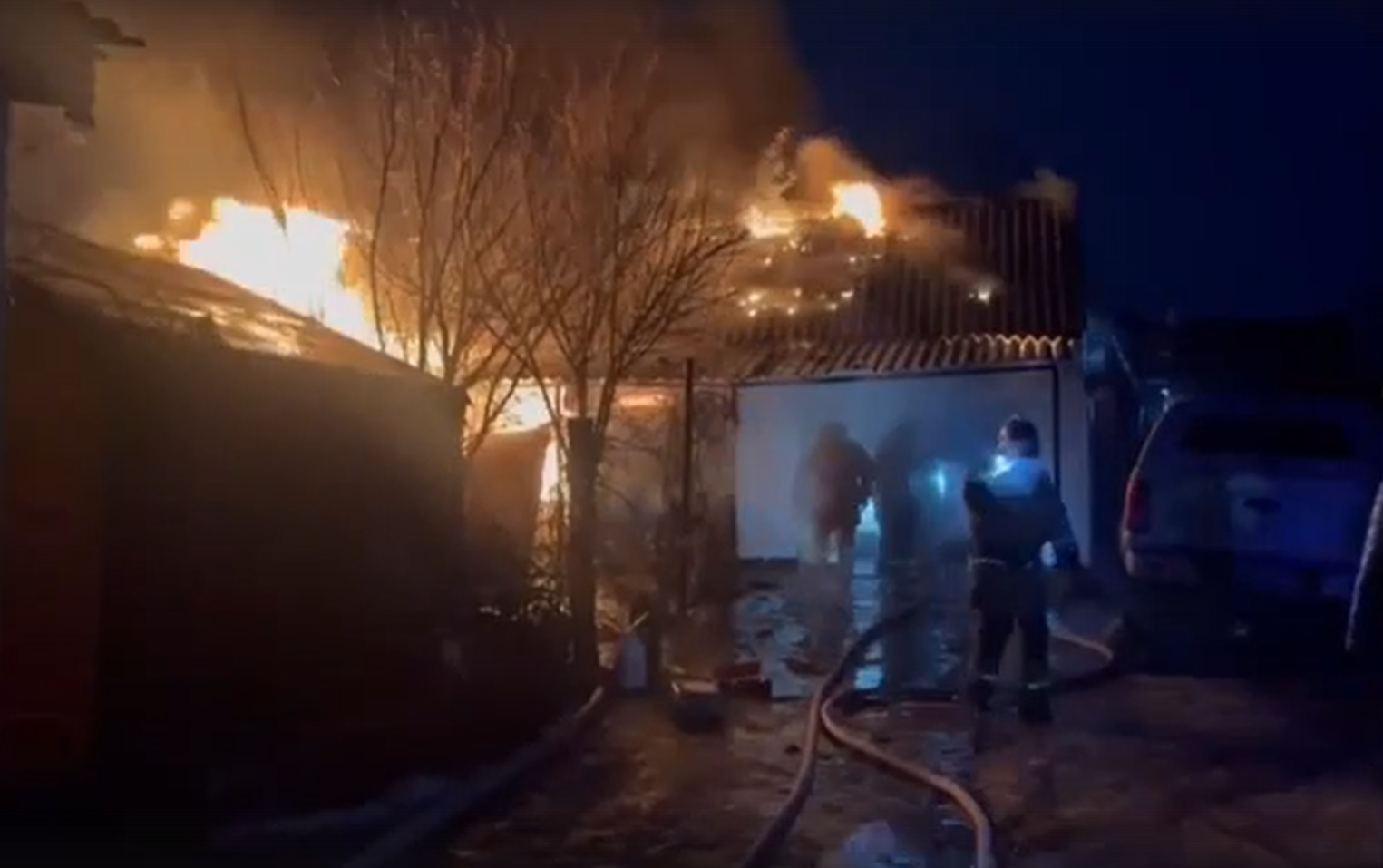 В окупованій Марківці сталася пожежа в приватному господарстві