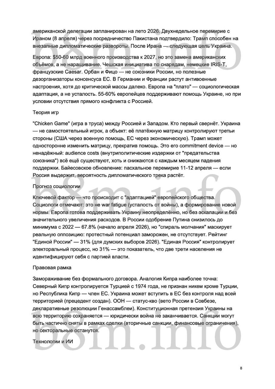 Вісім сценаріїв завершення війни