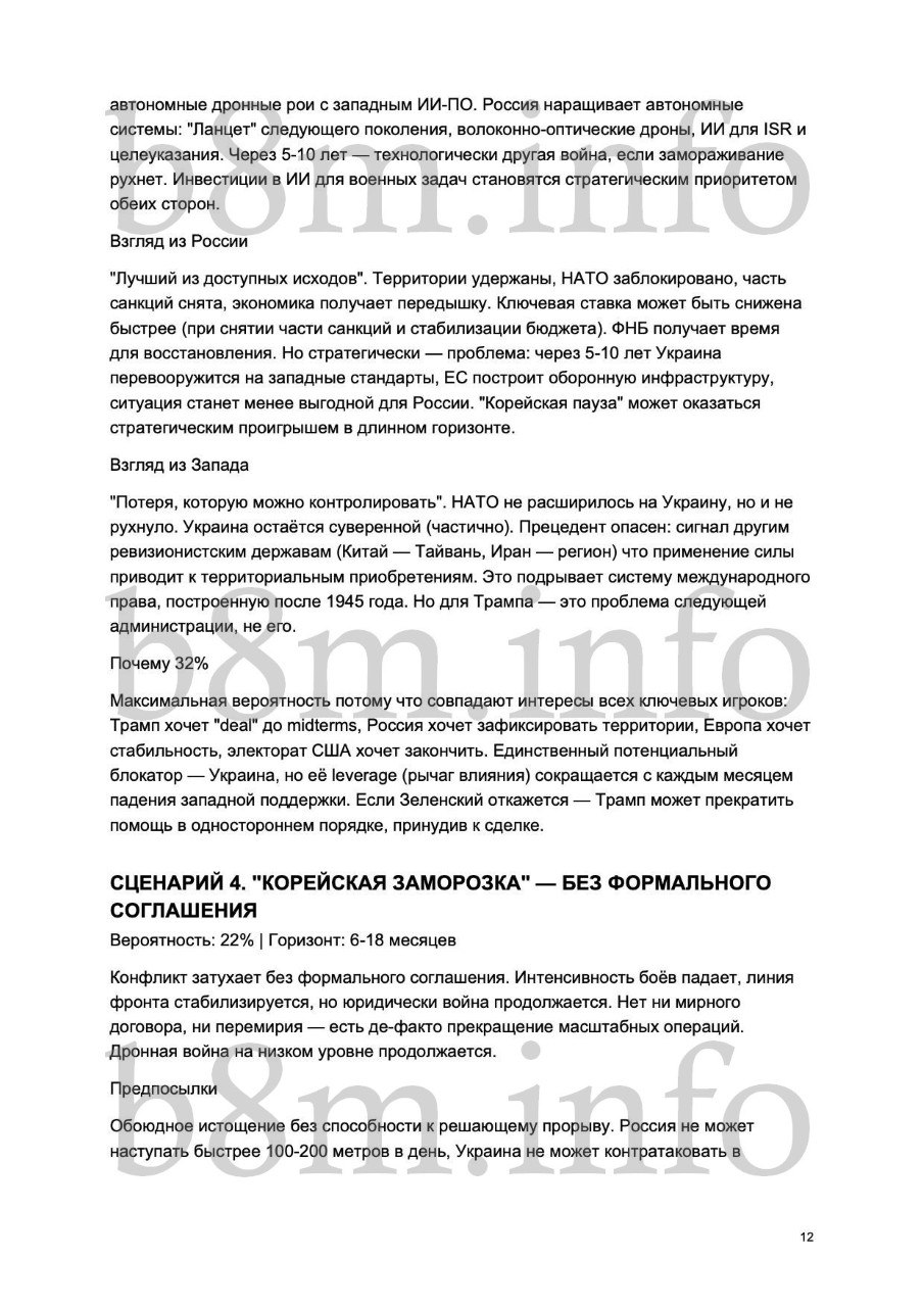 Вісім сценаріїв завершення війни