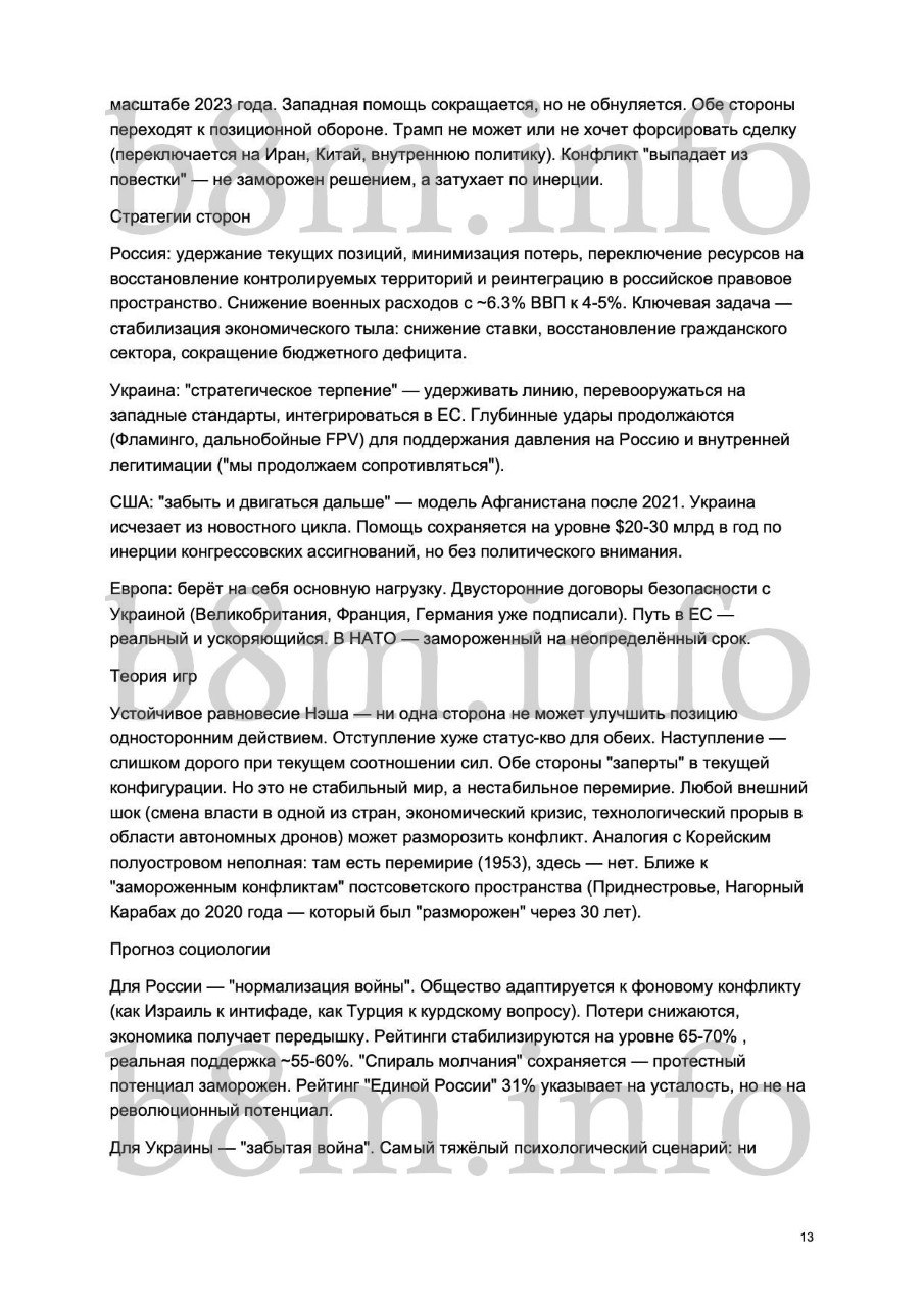 Вісім сценаріїв завершення війни