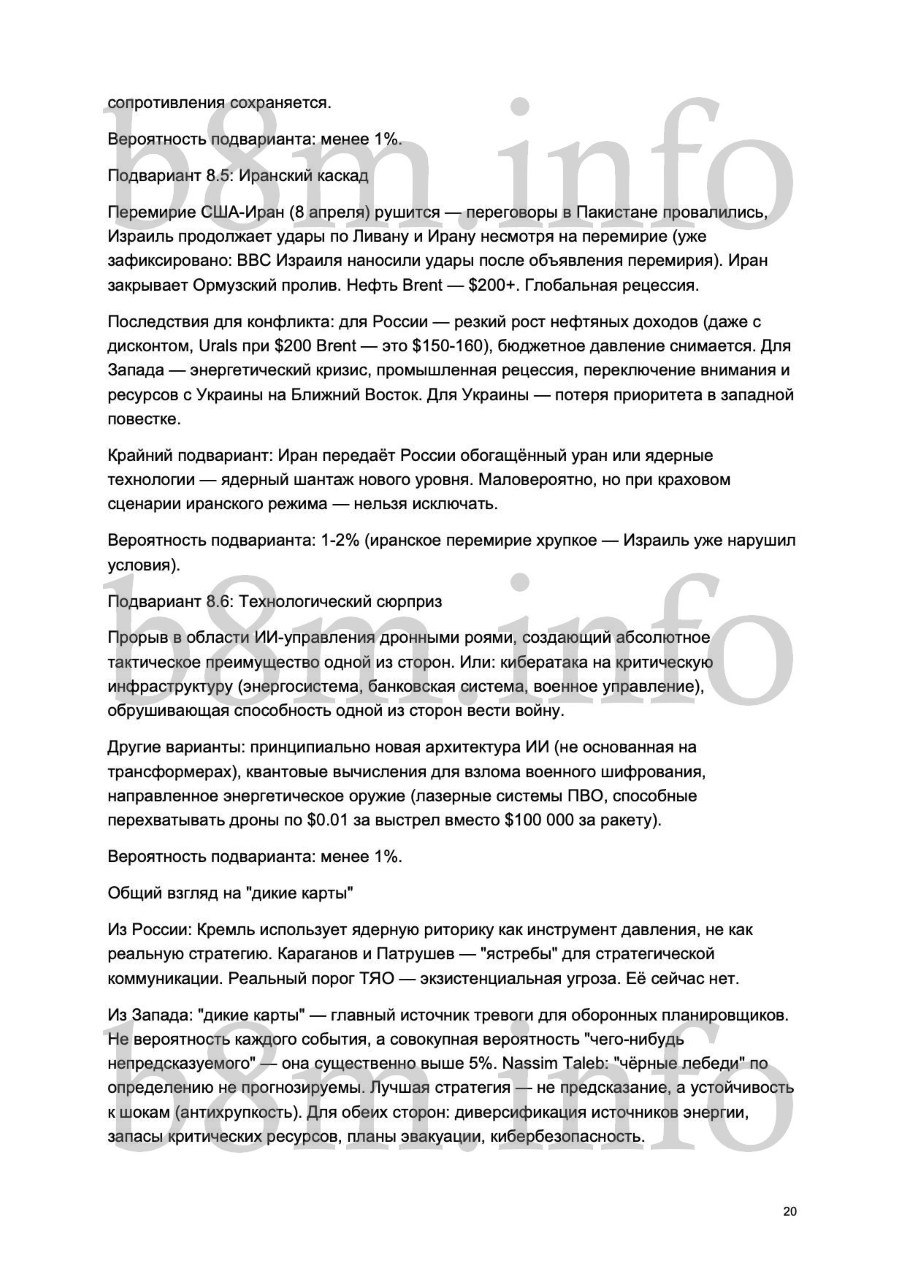 Вісім сценаріїв завершення війни